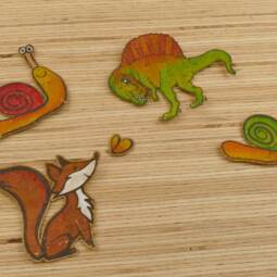 Handbemalte Korkapplikation - Spinosaurus – Bild 3