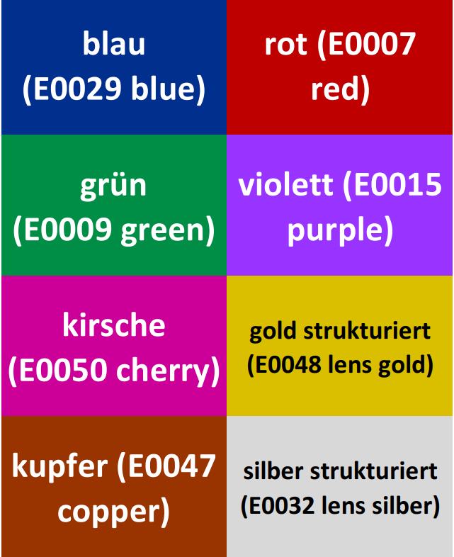 Effektfolie Farbkarte