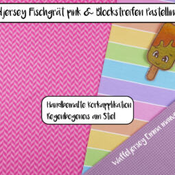 Biojersey - Tigerlilly - Blockstreifen Pastellina – Bild 6