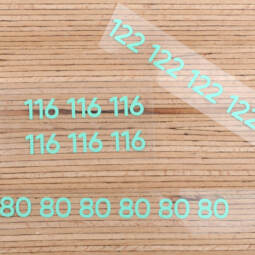 10 Größenlabel aus Flexfolie - mint  - Größenauswahl