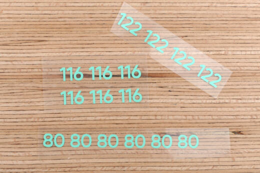 10 Größenlabel aus Flexfolie - mint  - Größenauswahl