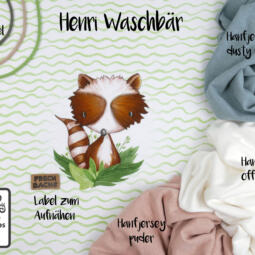 B-Ware: Biojersey - Tigerlilly - Henri Waschbär (Rapport 60cm) – Bild 2