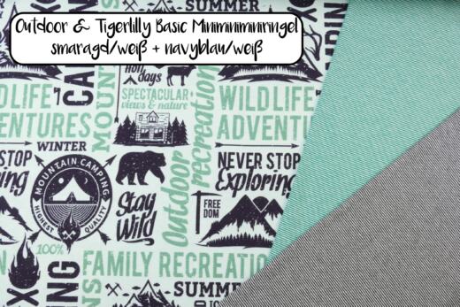 Biojersey - Tigerlilly Basic - Miniminiminiringel smaragdgrün/weiß
