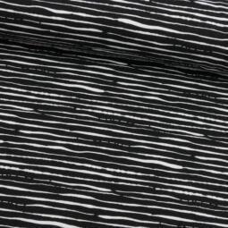 90cm Reststück: Biojersey - Stripes black – Bild 2