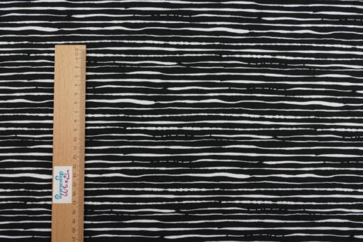 90cm Reststück: Biojersey - Stripes black
