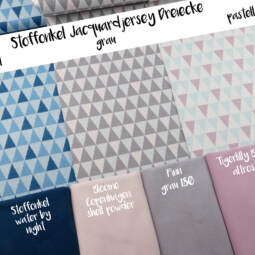 Bio Jacquardjersey - Stoffonkel - Dreiecke grau – Bild 4