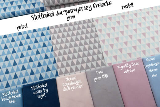 Bio Jacquardjersey - Stoffonkel - Dreiecke grau