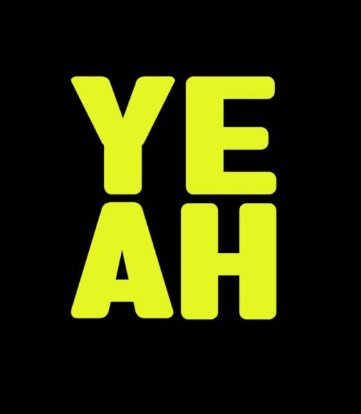 Bügelbild H6 - neongelb reflektierend - "YEAH" (ca. 7,5 x 5,5cm)
