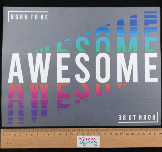 DTF Bügelbild F13 - "BORN TO BE AWESOME" (ca. 21 x 27,5cm)