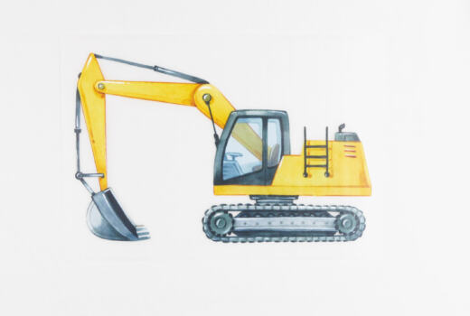 DTF Bügelbild  D6 - Bagger (ca. 15 x 9,5cm)