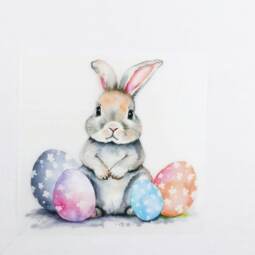 DTF Bügelbild F6 - Tigerlilly EP - Osterhase (ca. 13 x 13cm)