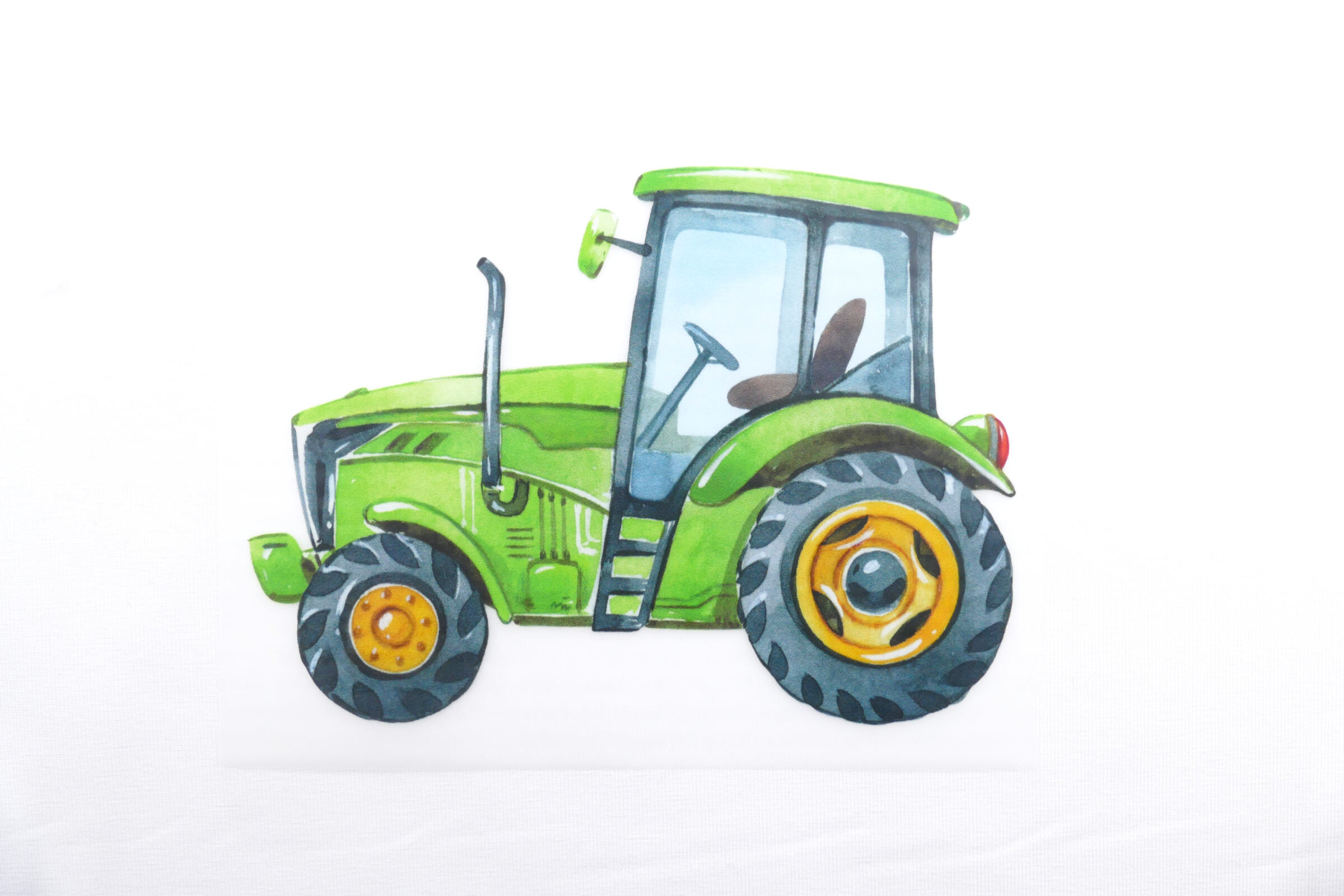 Bügelbild traktor grün gelb