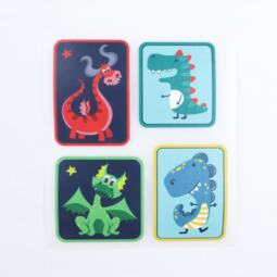 DTF Bügelbilder F3 - Tigerlilly EP - Label Drachen und Dinos (ca. 10,5 x 12,5cm)