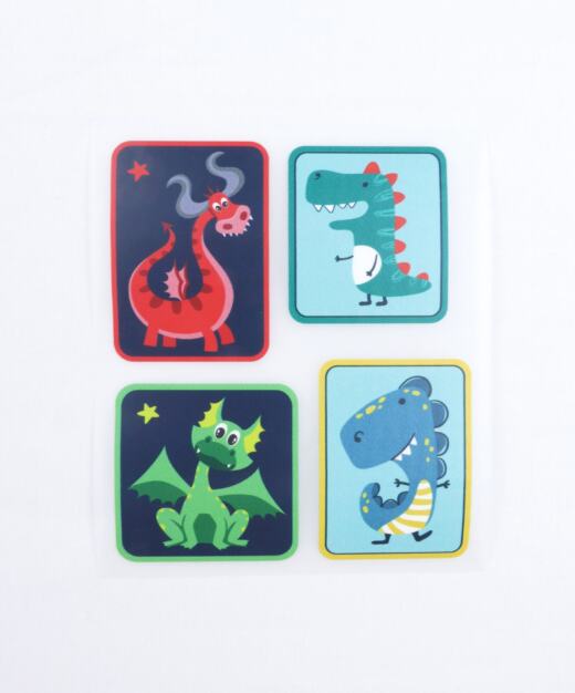 DTF Bügelbilder F3 - Label Drachen und Dinos (ca. 10,5 x 12,5cm)