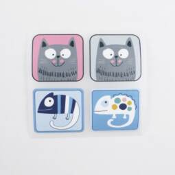 DTF Bügelbilder F5 - Tigerlilly EP - Label Cute Cats und Chamäleon (ca. 10,5 x 10cm)