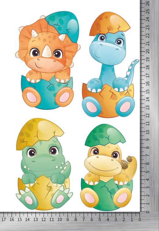 DTF Bügelbilder D13 - Dinobabys (ca. 15,5 x 25cm)