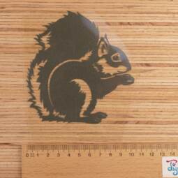(Neu / Groß) Bügelbild H8 - schwarz reflektierend - "Eichhörnchen"