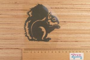 (Neu / Groß) Bügelbild H8 - schwarz reflektierend - "Eichhörnchen"