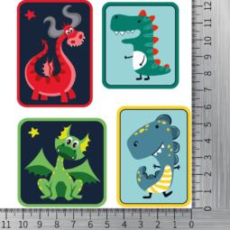 DTF Bügelbilder F3 - Label Drachen und Dinos (ca. 10,5 x 12,5cm) – Bild 2