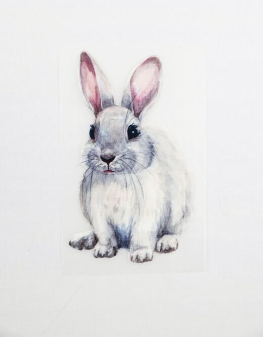 DTF Bügelbild F8 - Hase sitzend (ca. 7,5 x 12cm)