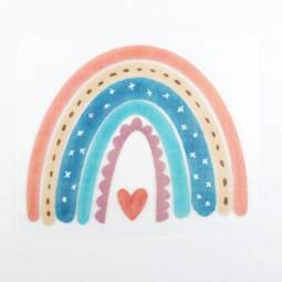 DTF Bügelbild D17 - Tigerlilly EP - Herz-Regenbogen (ca. 16,5 x 13,5cm)