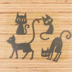 Bügelbilder E21 - schwarz reflektierend - Katzen klein (ca. 9 x 29cm) – Bild 4
