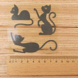 Bügelbilder E21 - schwarz reflektierend - Katzen klein (ca. 9 x 29cm) – Bild 2