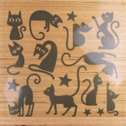 Bügelbilder E18  - schwarz reflektierend - Katzen groß