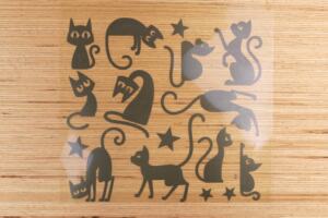 Bügelbilder E18 - schwarz reflektierend - Katzen groß