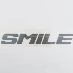 Bügelbild E1 - schwarz reflektierend - "SMILE" (ca. 4 x 24cm)