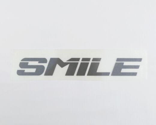Bügelbild E1 - schwarz reflektierend - "SMILE" (ca. 4 x 24cm)