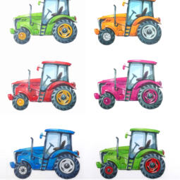 DTF Bügelbilder D4 - Traktor - blau (ca. 14 x 10cm) – Bild 3
