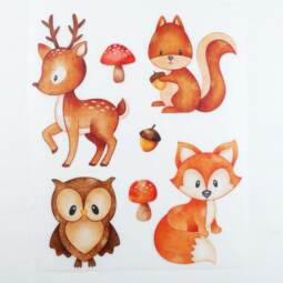 DTF Bügelbilder F17 - Tigerlilly EP - Waldbewohner (ca. 25,5 x 20,5cm)