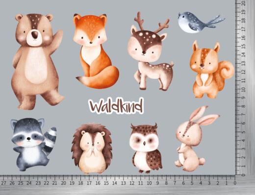 DTF Bügelbilder D8 - Waldkind (ca. 19,5 x 26cm)
