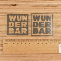 Bügelbilder E6 - schwarz reflektierend - "WUNDERBAR" (ca. 5,5 x 11,5cm)