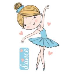 DTF Bügelbild F15 - Tigerlilly EP - Ballerina im blauem Tutu (ca. 10 x 15cm)