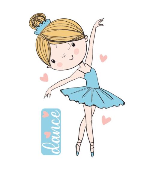 DTF Bügelbild F15 - Ballerina im blauem Tutu (ca. 10 x 15cm)