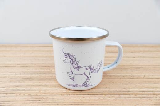 Ein Emaillebecher 300ml - Tigerlilly EP - Fabella Einhorn