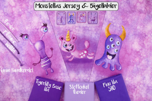 DTF Bügelbilder G1 - Tigerlilly EP - Label Monstellas (ca. 6 x 17,5cm)