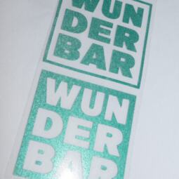 Bügelbilder  H1 - grün reflektierend - "WUNDERBAR" (ca. 11,5 x 5,5cm) – Bild 3