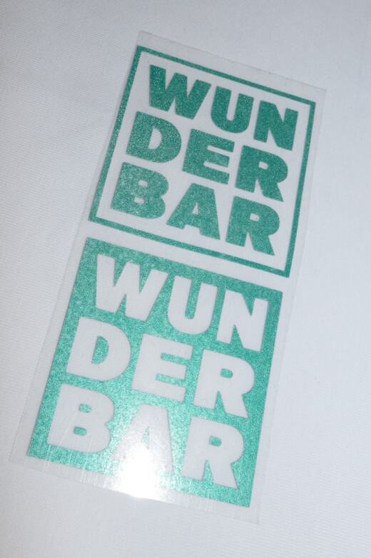 Bügelbilder H1 - grün reflektierend - "WUNDERBAR" (ca. 11,5 x 5,5cm)