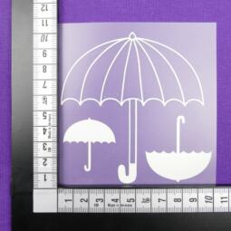 Bügelbilder H11 - silber reflektierend - Regenschirme 3er Set (ca. 10 x 10,5cm) – Bild 2