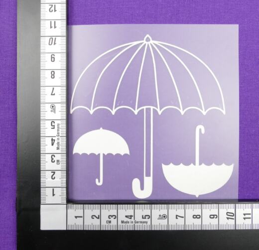 Bügelbilder H11 - silber reflektierend - Regenschirme 3er Set (ca. 10 x 10,5cm)