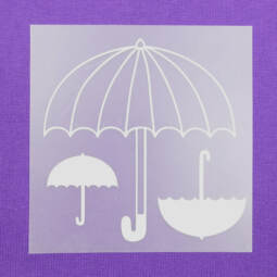 Bügelbilder H11 - silber reflektierend - Regenschirme 3er Set (ca. 10 x 10,5cm)