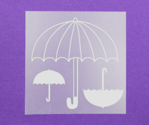 Bügelbilder H11 - silber reflektierend - Regenschirme 3er Set (ca. 10 x 10,5cm)