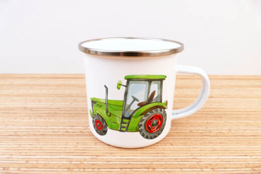 Ein Emaillebecher 300ml - Tigerlilly EP - Traktor - Farbauswahl