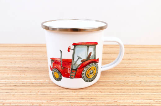 Ein Emaillebecher 300ml - Tigerlilly EP - Traktor - Farbauswahl