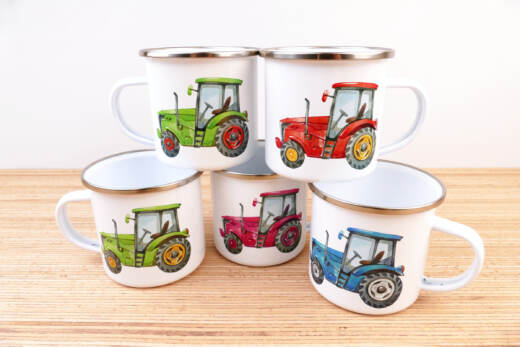 Ein Emaillebecher 300ml - Tigerlilly EP - Traktor - Farbauswahl
