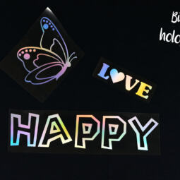 Bügelbild H16 - holografisch - "Love" mit Herz klein (ca. 2,5 x 7cm) – Bild 4