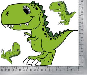 DTF Bügelbilder I12 - Drei Dinosaurier grün (ca. 21 x 18cm)